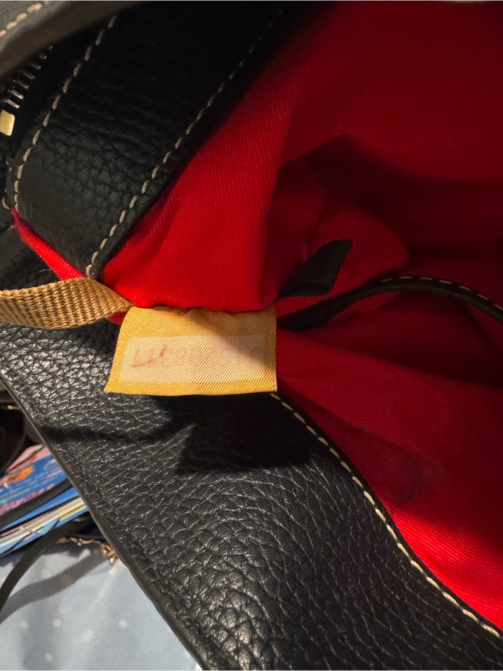 Dooney & Bourke Black Pebble Grain Leather Tote with Gold Hardware - Picture 7 of 7